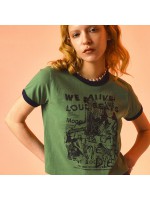 韓國PRENDA - ROCK STARS NEVER DIE TEE PALM GREEN